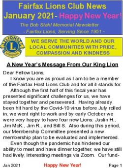 Fairfax Lions Club News January 2021- Happy New Year!