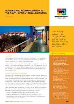 HOUSING AND ACCOMMODATION IN THE SOUTH AFRICAN MINING INDUSTRY