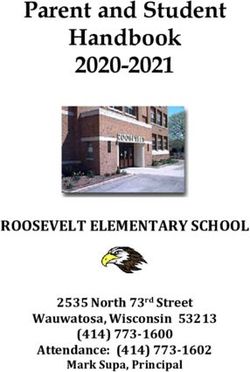 Parent and Student Handbook 2020-2021 - ROOSEVELT ELEMENTARY SCHOOL Wauwatosa, Wisconsin 53213