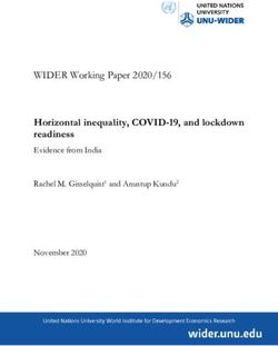 Horizontal inequality, COVID-19, and lockdown readiness - Evidence from India WIDER Working Paper 2020/156 - unu-wider