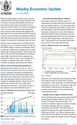 Weekly Economic Update - 31 July 2020 - Treasury NZ
