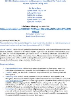 RBQT09 Course Syllabus Spring 2021 Six Saturdays: 1/23 8:00 am