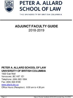 ADJUNCT FACULTY GUIDE - 2018-2019 PETER A. ALLARD SCHOOL OF LAW UNIVERSITY OF BRITISH COLUMBIA