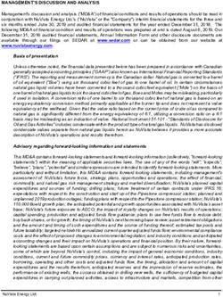 MANAGEMENT'S DISCUSSION AND ANALYSIS - NUVISTA ENERGY LTD.