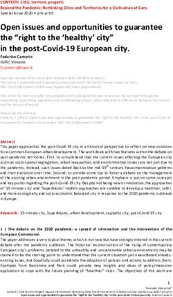Open issues and opportunities to guarantee the "right to the 'healthy' city" in the post-Covid-19 European city - FUPRESS