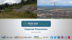 Corporate Presentation - Summer 2020 TSXV : NAM - New Age Metals