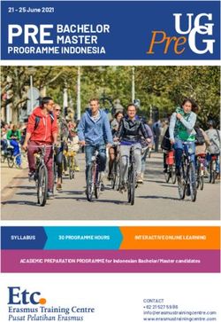 PRE BACHELOR MASTER PROGRAMME INDONESIA - the Erasmus Training Centre