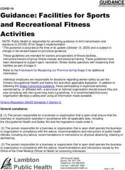 Guidance: Facilities for Sports and Recreational Fitness Activities - Lambton Public Health