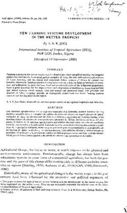 NEW FARMING SYSTEMS DEVELOPMENT IN THE WETTER TIOPICSt