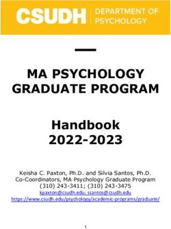 MA PSYCHOLOGY GRADUATE PROGRAM - Handbook 2022-2023