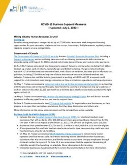 COVID-19 Business Support Measures - Updated: July 6, 2020