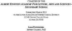 ALBERT EINSTEIN ACADEMY FOR LETTERS, ARTS AND SCIENCES - SECONDARY SCHOOL CHARTER OF