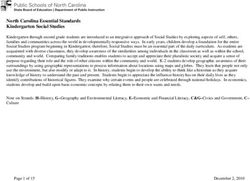 North Carolina Essential Standards Kindergarten Social Studies