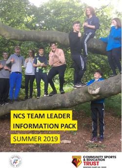 NCS TEAM LEADER INFORMATION PACK - SUMMER 2019 - Watford FC CSE Trust