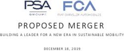PROPOSED MERGER BUILDING A LEADER FOR A NEW ERA IN SUSTAINABLE MOBILITY - FCA Group