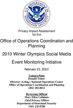 Office of Operations Coordination and Planning 2010 Winter Olympics Social Media Event Monitoring Initiative