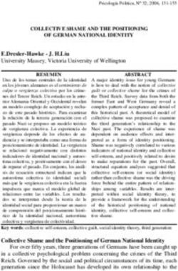 COLLECTIVE SHAME AND THE POSITIONING OF GERMAN NATIONAL IDENTITY