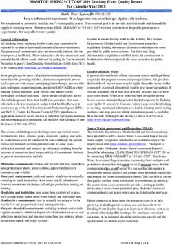 MANITOU SPRINGS CITY OF 2019 Drinking Water Quality Report For Calendar Year 2018