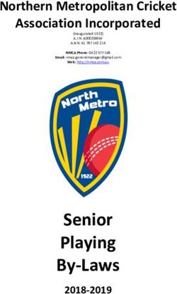 Senior Playing By-Laws - Northern Metropolitan Cricket Association Incorporated 2018-2019 - North Metro Cricket Association