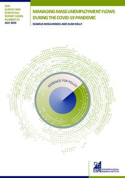 MANAGING MASS UNEMPLOYMENT FLOWS DURING THE COVID-19 PANDEMIC - SEAMUS MCGUINNESS AND ELISH KELLY ESRI SURVEY AND STATISTICAL REPORT SERIES NUMBER ...