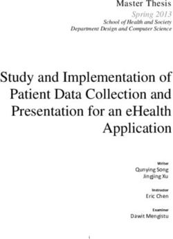 Study and Implementation of Patient Data Collection and Presentation for an eHealth Application 1.1.1.1