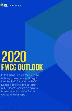 2020 FMCG OUTLOOK In this issue, we partner with IRI to bring you a detailed insight into the FMCG sector in 2020. Daniel Bone, insights director ...