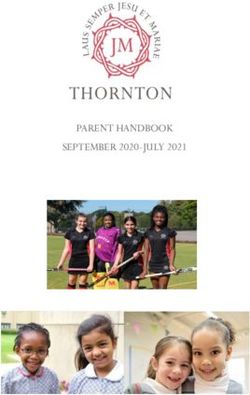 PARENT HANDBOOK SEPTEMBER 2020-JULY 2021