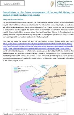 Consultation on the future management of the crayfish fishery to protect critically endangered species Purpose of consultation