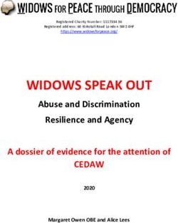 WIDOWS SPEAK OUT Abuse and Discrimination Resilience and Agency A dossier of evidence for the attention of - Widows for Peace through Democracy