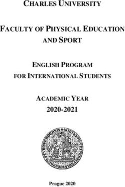 CHARLES UNIVERSITY FACULTY OF PHYSICAL EDUCATION AND SPORT - 2020-2021 ACADEMIC YEAR