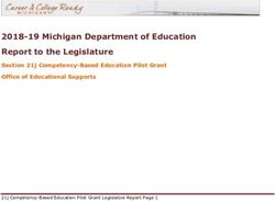 2018-19 Michigan Department of Education Report to the Legislature - Section 21j Competency-Based Education Pilot Grant Office of Educational Supports