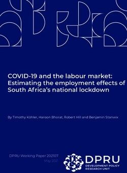 COVID-19 and the labour market: Estimating the employment effects of South Africa's national lockdown - DPRU Working Paper 202107 May 2021