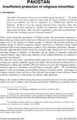 PAKISTAN Insufficient protection of religious minorities - Amnesty International