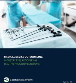 MEDICAL DEVICE OUTSOURCING - INDUSTRY EYES RECOVERY AS ELECTIVE PROCEDURES RESUME - Capstone Partners