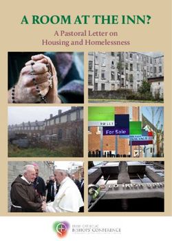 A ROOM AT THE INN? A Pastoral Letter on Housing and Homelessness - Irish Catholic Bishops' Conference
