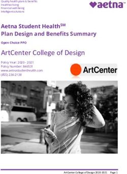 ARTCENTER COLLEGE OF DESIGN - AETNA STUDENT HEALTHSM PLAN DESIGN AND BENEFITS SUMMARY - 2021 PLAN DESIGN AND BENEFITS SUMMARY