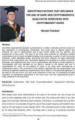 IDENTIFYING FACTORS THAT INFLUENCE THE USE OF DARK WEB CRYPTOMARKETS: QUALITATIVE INTERVIEWS WITH CRYPTOMARKET USERS