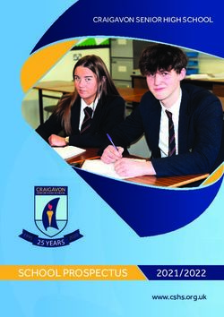 SCHOOL PROSPECTUS 2021/2022 - CRAIGAVON SENIOR HIGH SCHOOL