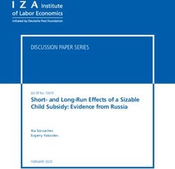 Short- and Long-Run Effects of a Sizable Child Subsidy: Evidence from Russia - IZA DP No. 13019 FEBRUARY 2020