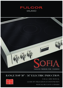 RANGE TOP 30" - 36" ELECTRIC INDUCTION - USE & CARE MANUAL GUIDE D'UTILISATION ET D'ENTRETIEN MANUAL DE USO Y CUIDADO - Fulgor Milano