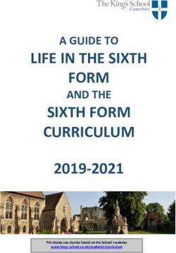 LIFE IN THE SIXTH FORM - AND THE SIXTH FORM CURRICULUM 2019-2021