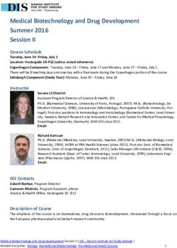 Medical Biotechnology and Drug Development Summer 2016 Session II - Study ...