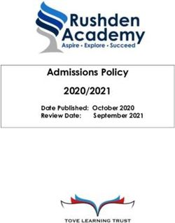 Admissions Policy 2020/2021 - Date Published: October 2020 Review Date: September 2021 - Rushden Academy