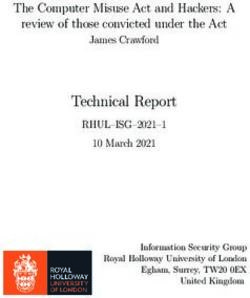 Technical Report The Computer Misuse Act and Hackers: A review of those convicted under the Act