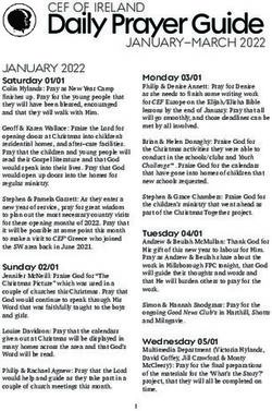 Daily Prayer Guide JANUARY-MARCH 2022 - CEF Ireland