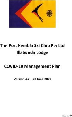 The Port Kembla Ski Club Pty Ltd Illabunda Lodge COVID-19 Management Plan - Version 4.2 - 20 June 2021