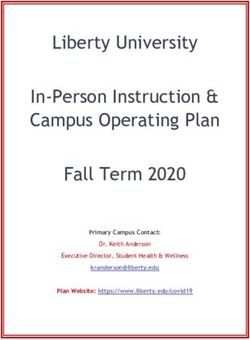 Liberty University In-Person Instruction & Campus Operating Plan Fall Term 2020 - Primary Campus Contact