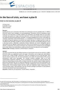 In the face of crisis, we have a plan B - Ante la crisis tenemos un plan B - Revista ESPACIOS