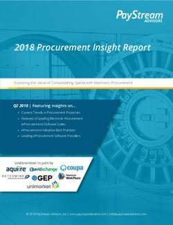 2018 PROCUREMENT INSIGHT REPORT - PAYSTREAM ADVISORS
