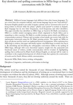 Key identifiers and spelling conventions in MXit-lingo as found in conversations with Dr Math